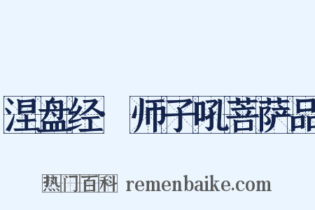 涅盘经·师子吼菩萨品是什么意思的图片